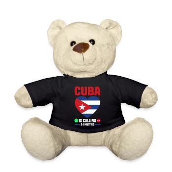 Kuba Flagge | Kubaner Kubanisch Karibik Geschenk - Teddy - Schwarz - Vorne
