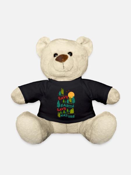 Rettet die Erde, rettet die Natur - Teddy - Schwarz