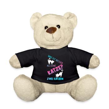 Was Ist Besser Als Eine Katze Zwei Katzen Kater Ka - Teddy - Schwarz - Vorne