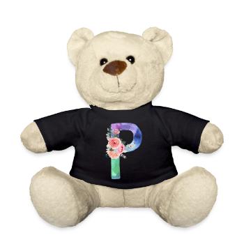 Buchstabe P Aquarell - Teddy - Schwarz - Vorne