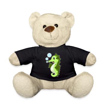 Cute Seahorse - Teddy Bear - black - Front