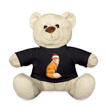 Fuchs Weihnachten Weihnachtsmütze - Teddy - Schwarz - Vorne