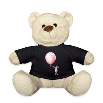 Fille avec cadeau de ballon - Nounours - noir - Devant
