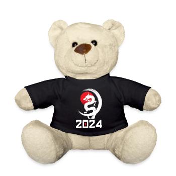 Drache 2024 Chinesisches Neujahr Jahr des Drachen - Teddy - Schwarz - Vorne