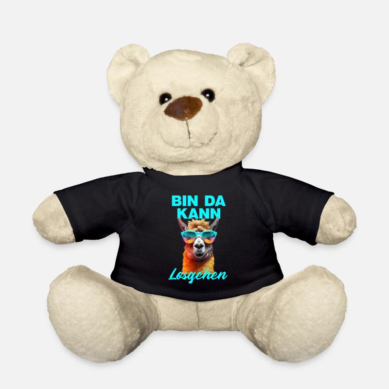 Bin da kann losgehen lustige Llama mit der Brille - Teddy - Schwarz