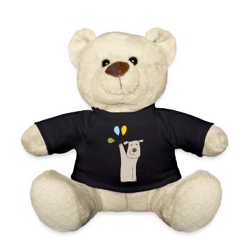 Dog with balloons - Teddy Bear - black - Front