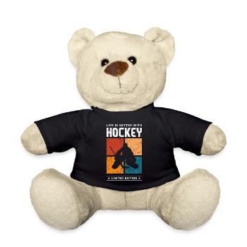 Life is better with Hockey - Teddy Bear - black - Front