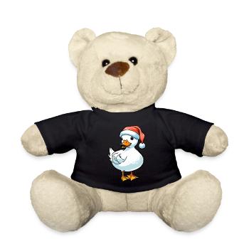 Ente Weihnachten Zeichnung - Teddy - Schwarz - Vorne