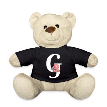 Lettre g fleurs minimalistes - Nounours - noir - Devant