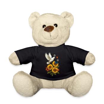Weiße Taube - Teddy - Schwarz - Vorne