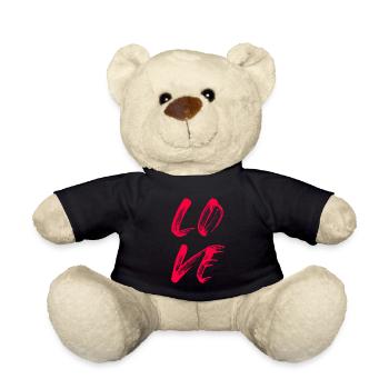 Love Love Amore Handwriting Lipstick Wedding - Teddy Bear - black - Front