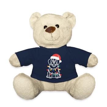 Santa Pup Christmas Lights - Teddy Bear - french navy - Front