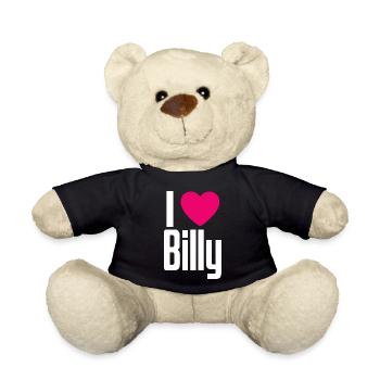 I Love Billy Pinkes Herz Ich liebe Billy - Teddy - Schwarz - Vorne
