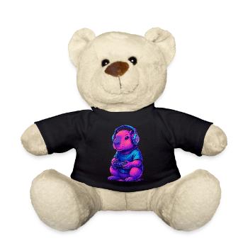 Capybara Gaming Gamer Gaming Gaming Video Games - Teddy Bear - black - Front