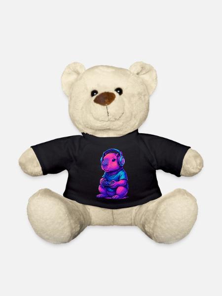 Capybara Gaming Gamer Zocken Zocker Videospiele - Teddy - Schwarz