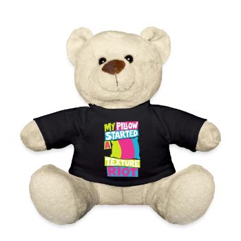 Kissen – My Pillow Started a Texture Riot - Teddy - Schwarz - Vorne