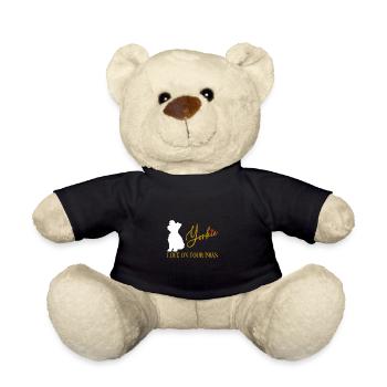 Yorkshire Terrier Yorkie Love on Four Paws - Teddy Bear - black - Front