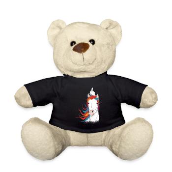 Einhorn Mittelfinger - Teddy - Schwarz - Vorne