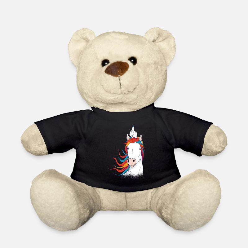 Einhorn Mittelfinger - Teddy - Schwarz