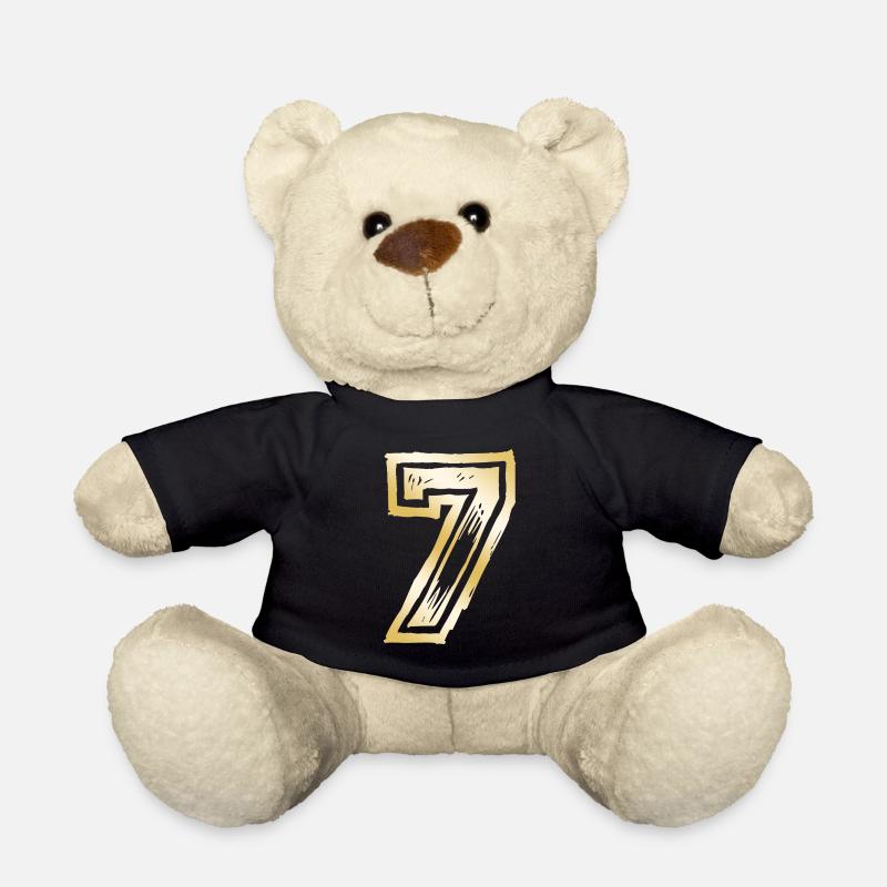7 Zahl Gold - Teddy - Schwarz
