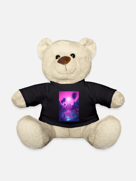 Vaporwave Visionen aus Kunst und Ästhetik - Teddy - Schwarz