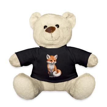 Cute Red Fox Fox Forest Animal - Teddy Bear - black - Front