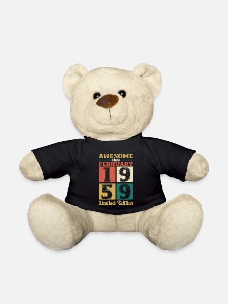 65. Geburtstag Awesome since Februar Jahrgang 1959 - Teddy - Schwarz