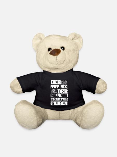 Traktor Landwirtschaft Bauer - Teddy - Schwarz