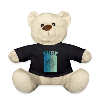 Bali Indonesia Summer Vacation Travel Surfing - Teddy Bear - black - Front