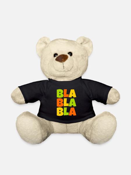 buntes Bla bla bla - Teddy - Schwarz