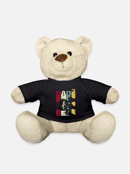 Papa Vater von 3 Kinder Kindern Drillinge Söhne - Teddy - Schwarz