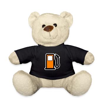 benzin gas tankstelle petrol station oil productio - Teddy - Schwarz - Vorne
