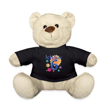 Ich bin schon 6, geburtstagsoutfit für astronome - Teddy - Schwarz - Vorne