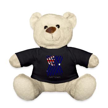 Australien Flagge Down Under Australische Fahne - Teddy - Schwarz - Vorne