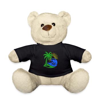 Palme Insel Ozean - Teddy - Schwarz - Vorne