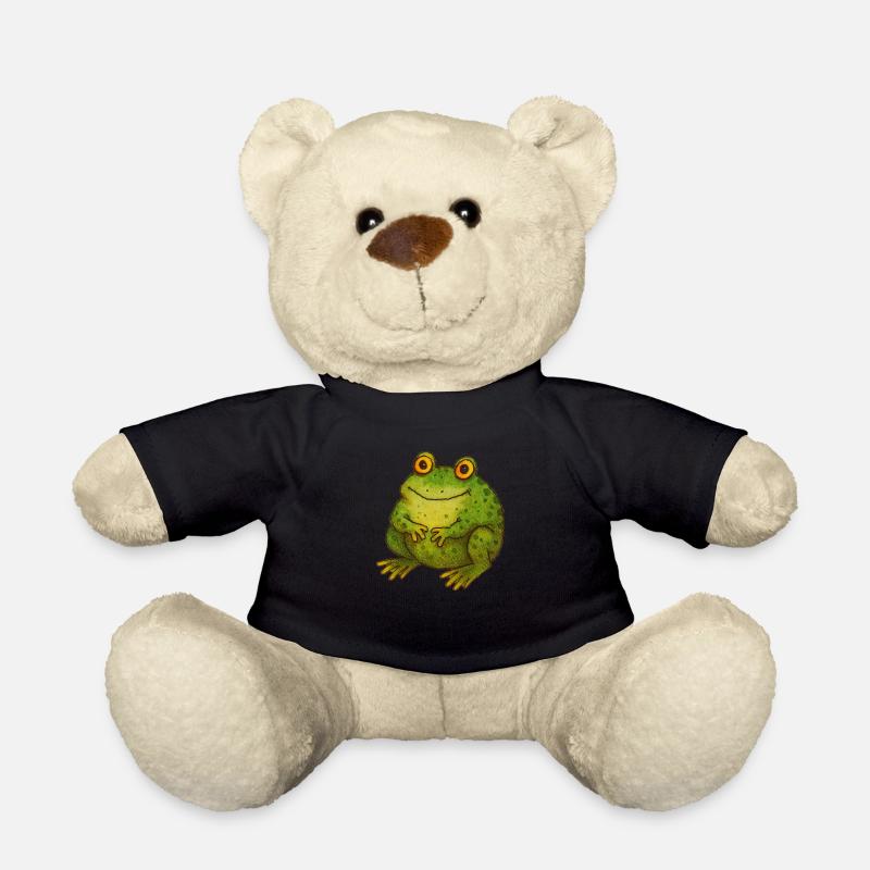 Mignon Vintage Crapaud Vert Rétro Nature Art - Nounours - noir