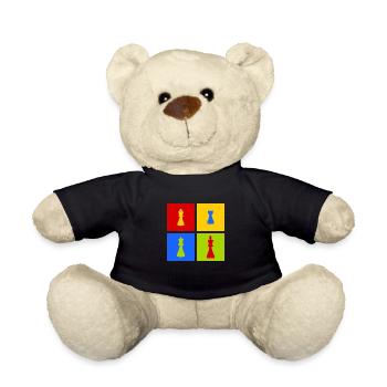 pièces d'échecs colorées - Nounours - noir - Devant