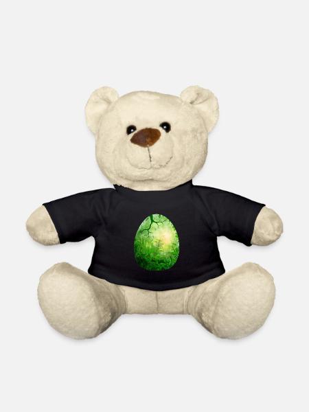 Dragon Egg Green - Teddy Bear - black