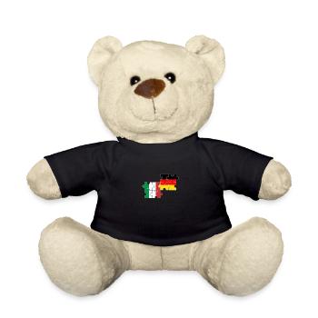 Italy Germany Flag German Italian - Teddy Bear - black - Front