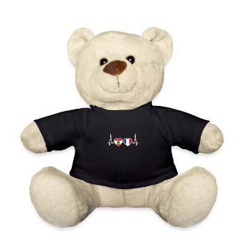Lebanon France Heartbeat Flag Lebanese - Teddy Bear - black - Front