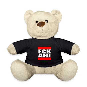 FCK AFD Politik Fuck AfD T-Shirt Links Rechts - Teddy - Schwarz - Vorne