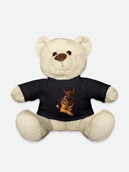 German Shepherd dog motive dogs animal face animal - Teddy Bear - black