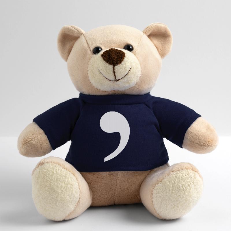 weißes Komma Trend Geschenkidee Interpunktion Teddy