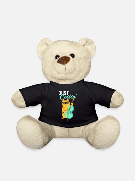 Lustiges Cello-Katzen-Design für Cello-Spieler - Teddy - Schwarz