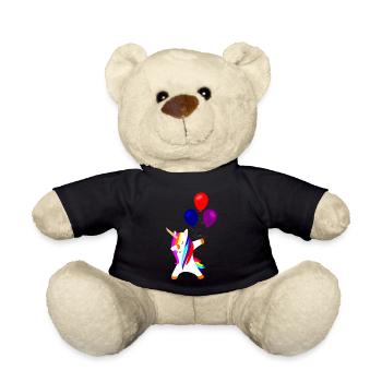dabbing unicorn, dabbendes Einhorn Einhörner - Teddy - Schwarz - Vorne