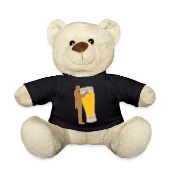 Bräutigam küsst Bier Hochzeit - Teddy - Schwarz - Vorne
