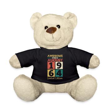 Awesome since August 1964 58th Birthday Gift - Teddy Bear - black - Front
