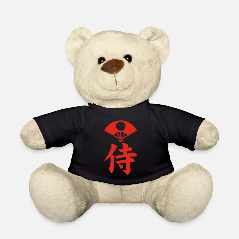Emblème samouraï du clan Satake (rouge) - Nounours - noir