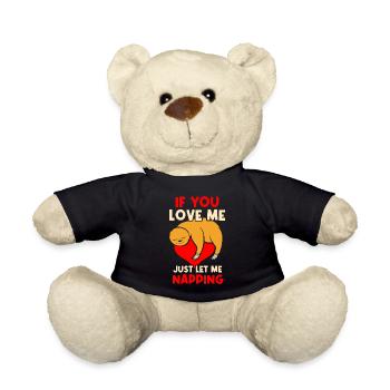 Sloth sleeping - Teddy Bear - black - Front