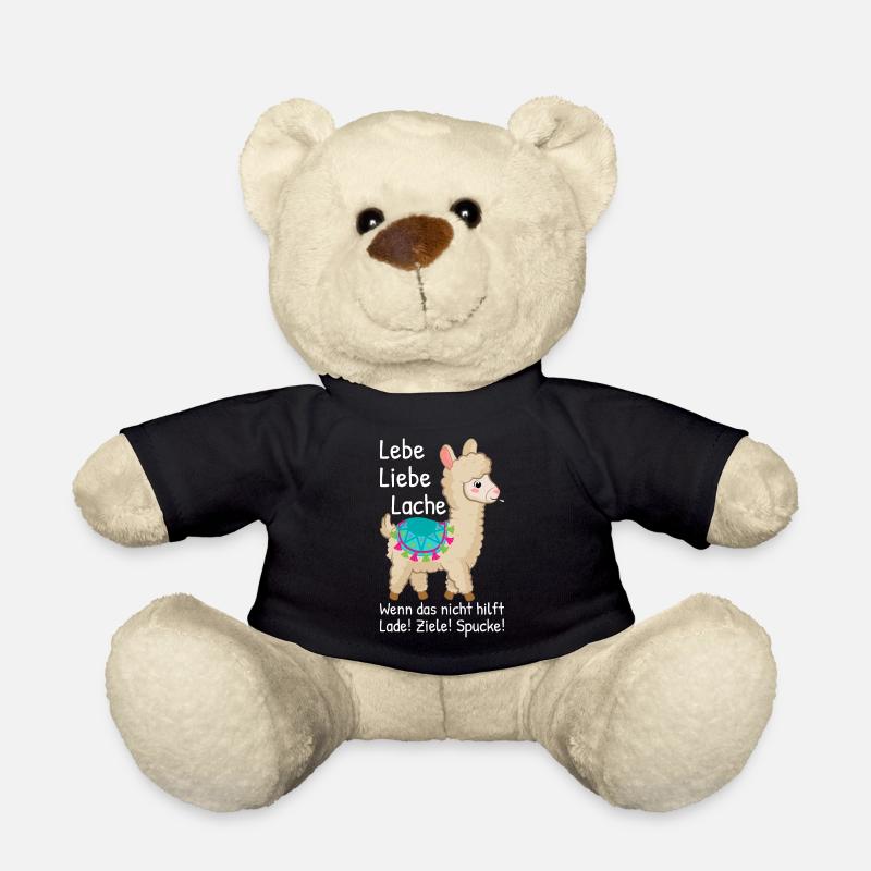 Lebe Liebe Lache wenn das nicht Alpaka Sprüche - Teddy - Schwarz